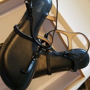MK black sandals